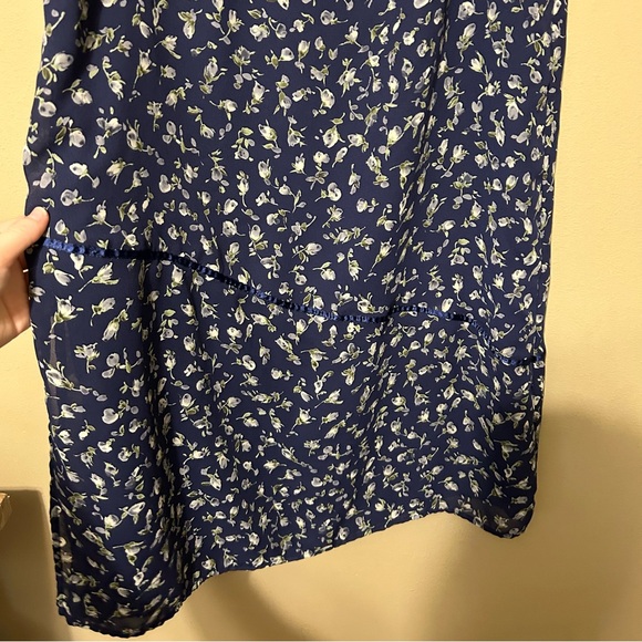 Worthington Navy Floral Y2K Maxi Skirt Sz 10 - Picture 5 of 9